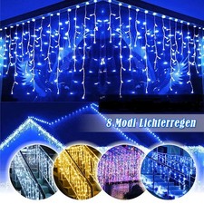 Eisregen-Lichterkette Mit Fernbedienung | 12m LED-Vorhangbeleuchtung In Warmweiß & Eisweiß