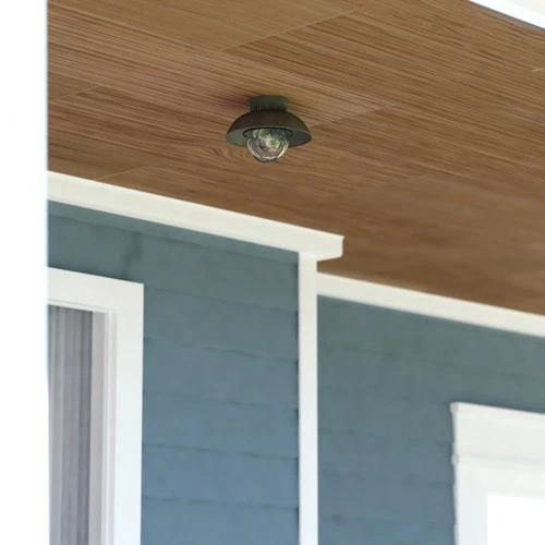 Vaxcel Lighting T0142 Harwich 1 Light Flush Mount Outdoor Ceiling - Grey - Picture 9 of 12