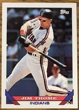 Jim Thome 1993 Topps Baseball Card #603 Cleveland Indians MLB HOF Free Shipping