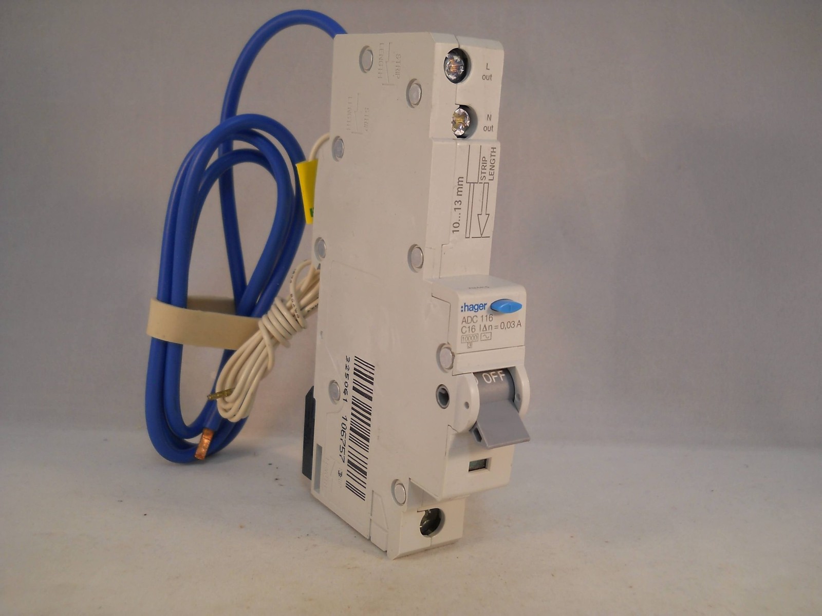 Hager RCBO 16 Amp 30mA Type C 16A 106757 C16 ADC Range ADC116