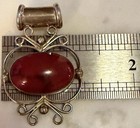 Antique 925 Sterling Silver Red Jasper Pendant Vintage 13.2 Grams Beautiful — photo 4