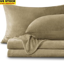 Fleece Bed Sheets Comfortable Flannel Soft Plush Bedding Set Deep Pocket Cozy US