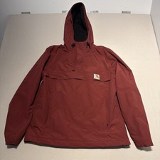 Carhartt Nimbus Pullover Giacca Uomo Medium Borgogna Anorak Smock Foderato in Pile