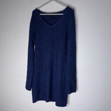 marc by marc jacobs Blue Merino Wool Yak Blend V Neck Sweater Dress Large