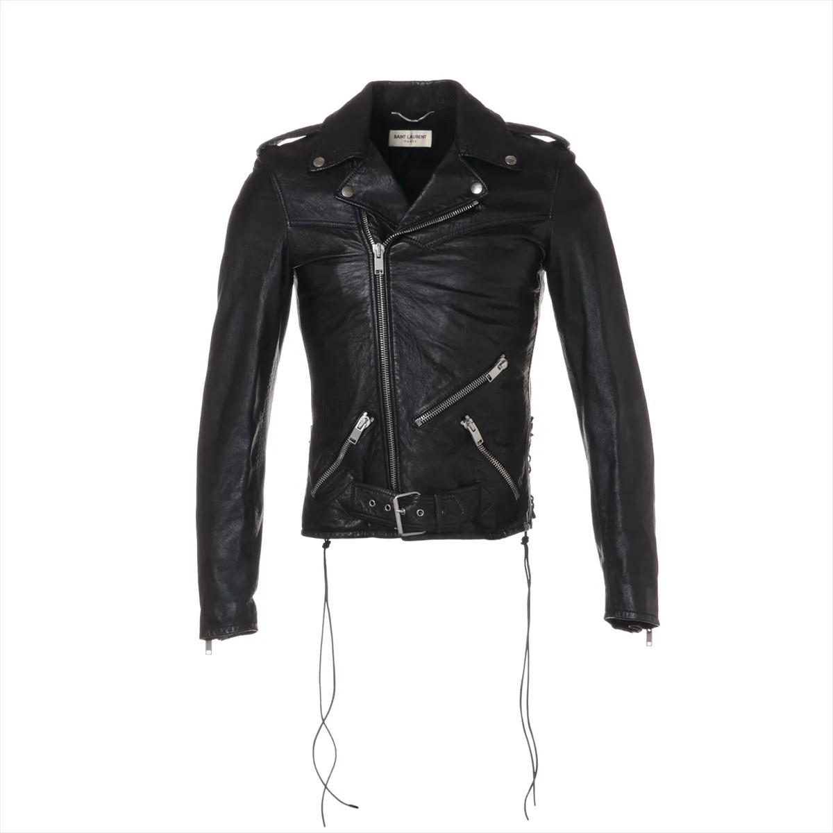 Saint Laurent 15 anni Giacca Pelle Pelle 42 Uomo Nero 412855 Appendino con