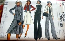 LOVELY VTG 1970s JACKET, PANTS, and SKIRT Sewing Pattern 16/38