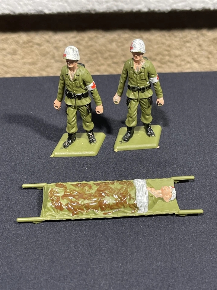 Soldado Militar Segunda Guerra Mundial Transporte Herido Con Camilla 3 Piezas Hecho en Italia Foto 2 de 4