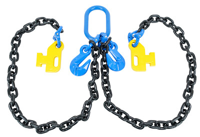 1/2'' x 5' Sea Shipping Container Loading Chain Bridle G100, V-Chain, Cargo, S...