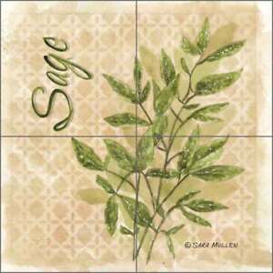 Ceramic-Kitchen-Tile-Backsplash-Herbs-Sage-by-Sara-Mullen-SM090