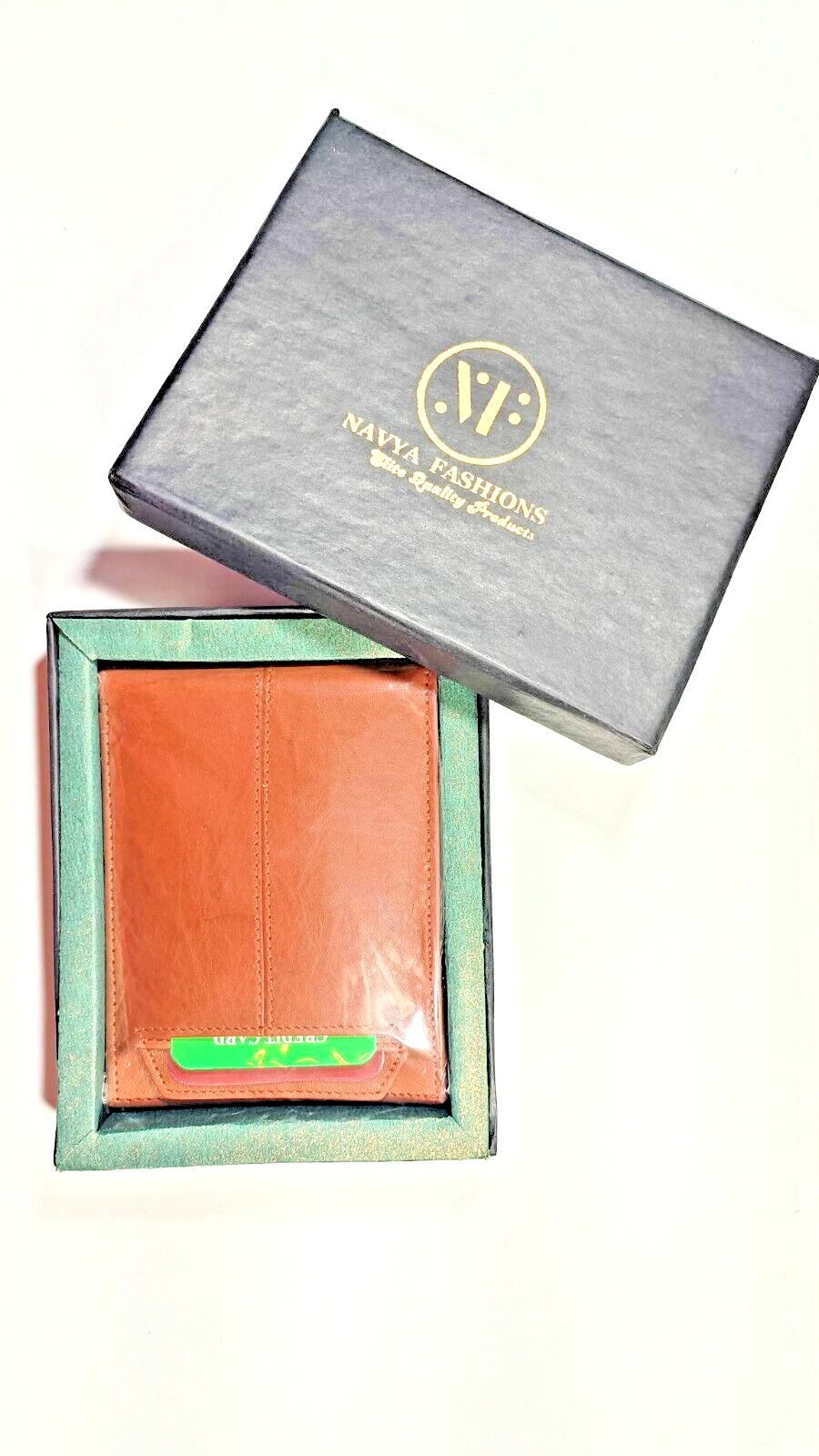 Men's Genuine Leather Bifold Wallet with 13 Card Slots & Pouch