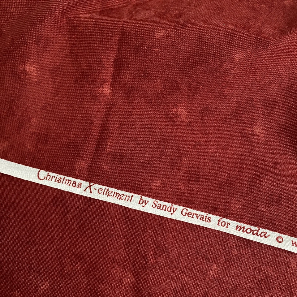 Christmas X-citement Sandy Gervais Burgundy Red Moda Cotton Quilting Fabric - Image 2 of 4