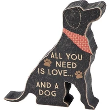 Primitives By Kathy Love And A Dog Chunky Sitter 4.75" x 5" x 1" NEW