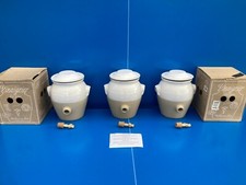 Vinaigrier en Grès Blanc Demis 4,7L Digoin + ROBINET BOIS NEUF 2 -ème choix .