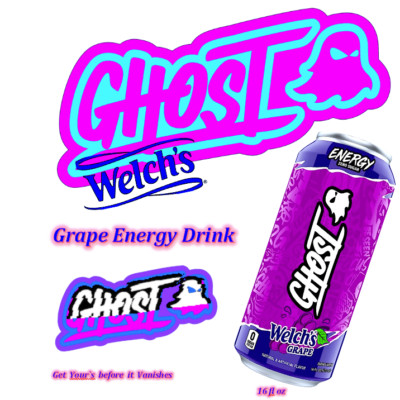 GHOST   Energy Limited Edtion Welch's   Grape Energy Drink Big 16fl oz Can