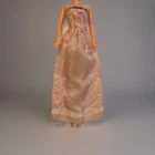 VINTAGE BARBIE DOLL SLEEVELESS FULL LENGTH PINK DRESS-sequins around bodice.