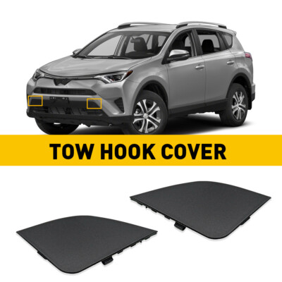 Pair Front Bumper Tow Hook Cover Eye Cap For Toyota RAV4 2016-2018 Left Right
