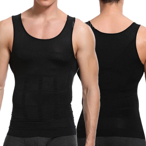 Hombre adelgaza Fajas Chaleco Control de Barriga Top Sin Tanque Ropa Interior Camisa - Imagen 7 de 22