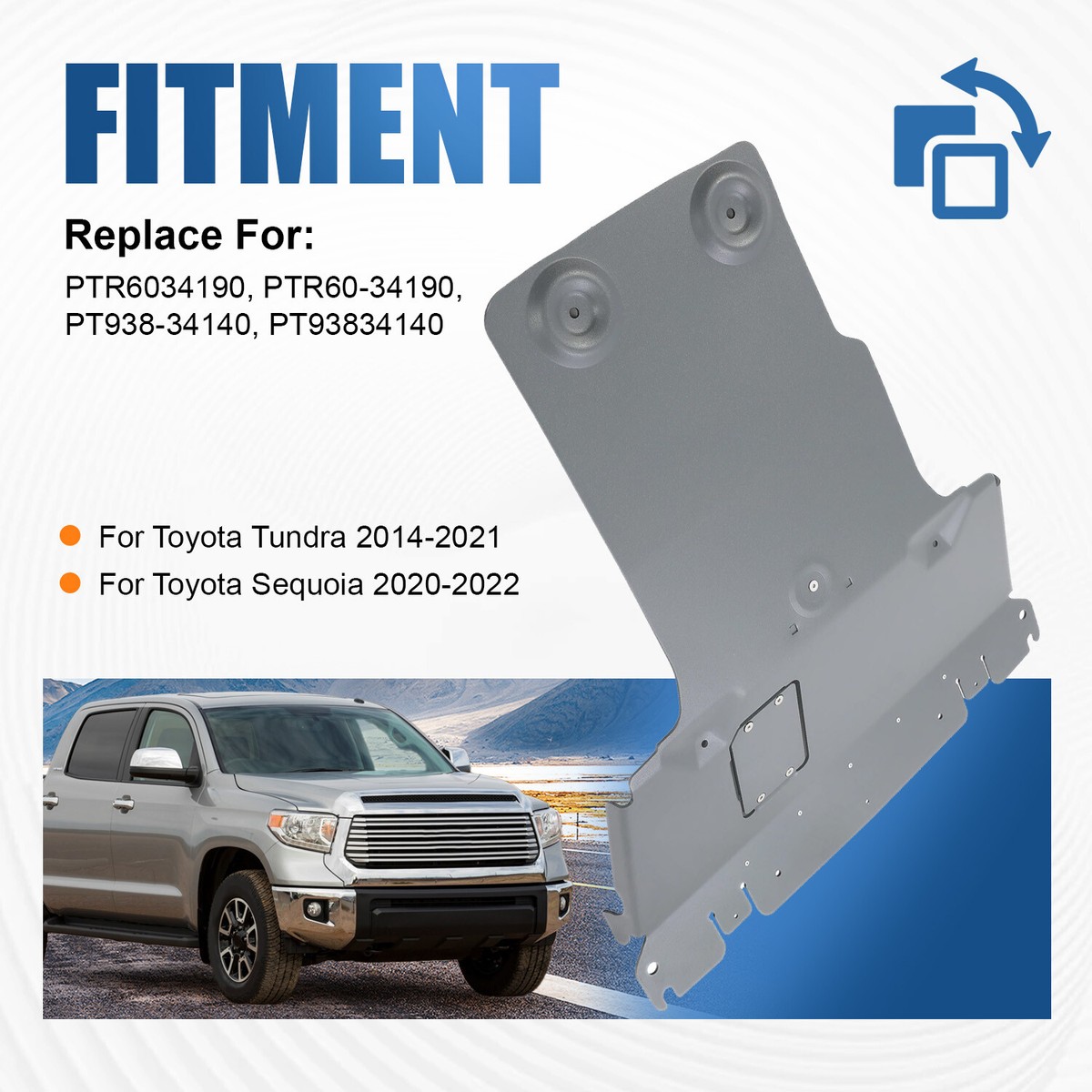 Skid Plate For Toyota Tundra/Sequoia 14-22 20 Aluminum Front Lower