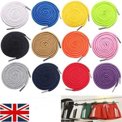 YANQUEENS Hoodie Drawstring Cord 100% Cotton Round Clear Tipped Finished Ends,130cm Long``