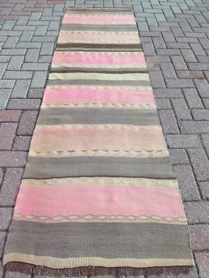 Rug Runners , Turkish Kilim Runner, Aisle Rug, Hallway Rug, Stairs Kelim 28''X92''