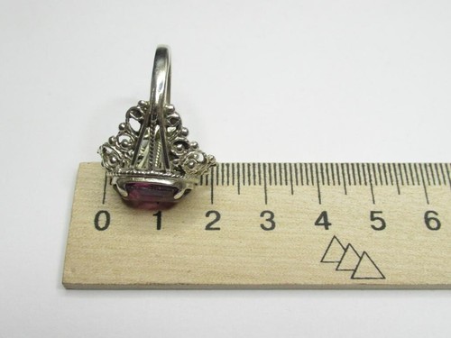 Vintage Soviet Sterling Silver 875 Ring Alexandrite USSR ,Women's Jewelry Size 9 - Picture 5 of 8