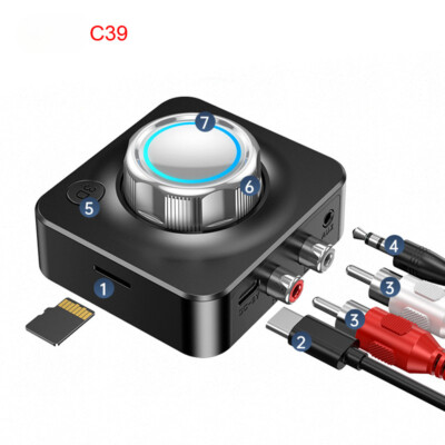 5.0 Bluetooth RCA Receiver 3.5mm AUX with 3D Bass & TF Playback