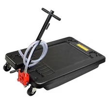 IRONMAX 17 Gallon Low Profile Portable Truck Car Oil Drain Pan With Pump 8' Hose