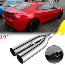For Chevrolet Camaro RS SS 2.5" Inlet 3.5"Outlet Blast Pipes Exhaust Tip Muffler