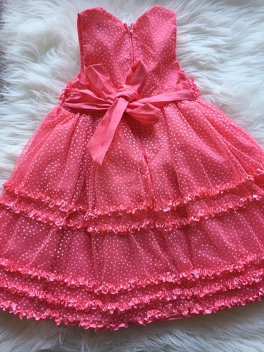 Coral Easter/ Special Ocasion Dress Size 3T Rare Edition - Picture 5 of 6