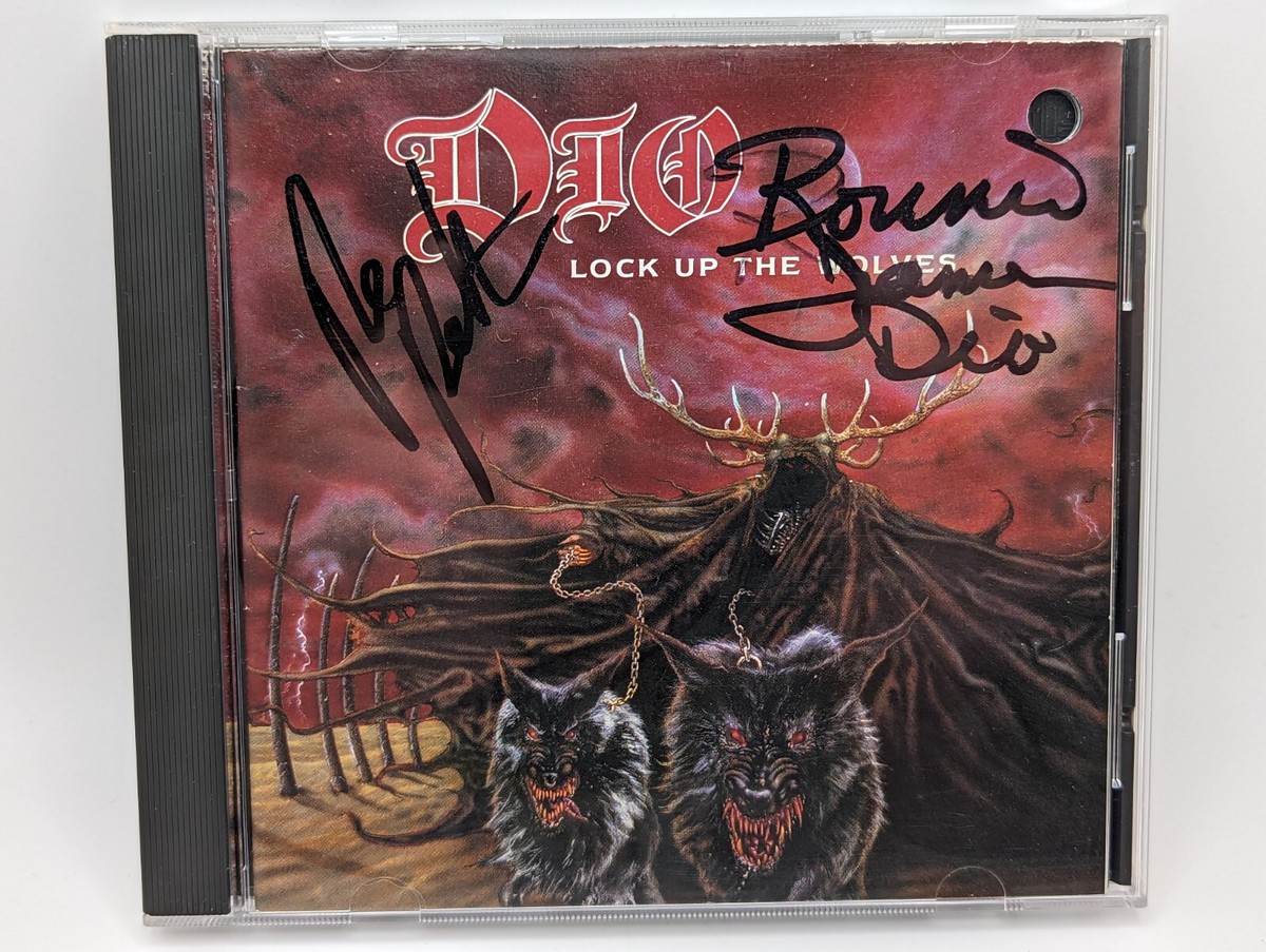 Dio Lock Up The Wolves 直筆サイン入りCD DIO Lock Up the Wolves CD Signed By RONNIE JAMES And ROWAN
