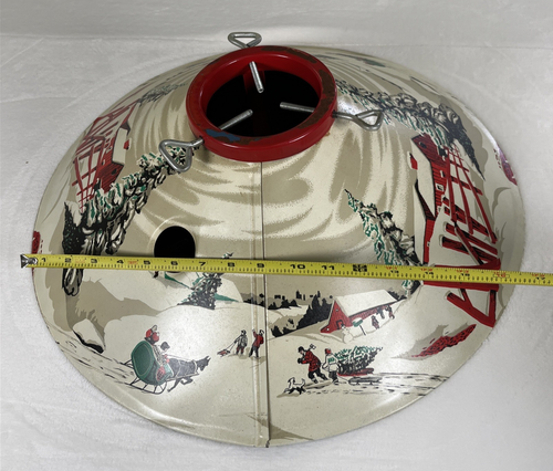 MCM 20" Vintage Coloramic Litho Christmas Tree Stand Poloron #398 EUC Charity FS - Picture 11 of 12