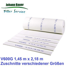 Filtermedium f&uuml;r Lackierkabinen Deckenfilter V600G M5 Zuschnitte ISO ePM10 50