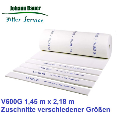 Filtermedium für Lackierkabinen Deckenfilter V600G M5 Zuschnitte ISO ePM10 50