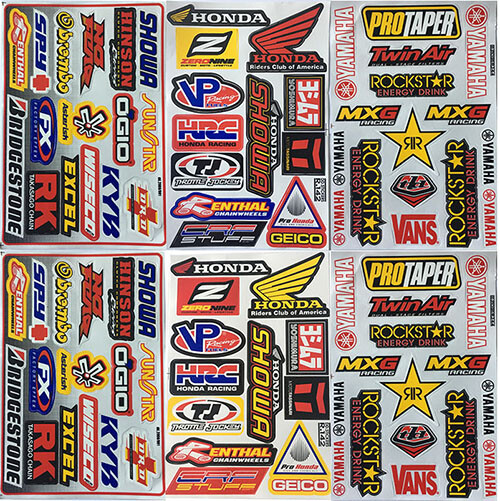 Motocross Racing Decal Sticker Kit Set 6 Sheets HD605 eBay