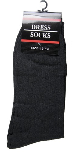 6-12 Pairs Mens All Black Dress Socks Fashion Casual Cotton Size 10-13 (#347-2L) - Picture 3 of 3