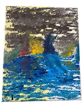 Handmade new Oil acrylic painting SIGNED FT art 8 X 10  "Abstract Craft" Ftart5