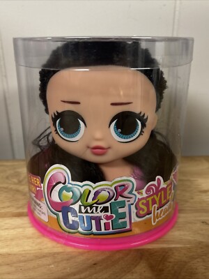 NIP COLOR ME CUTIES Doll Styling Head W/ Brush And 2 Hair Clips Miniature Head