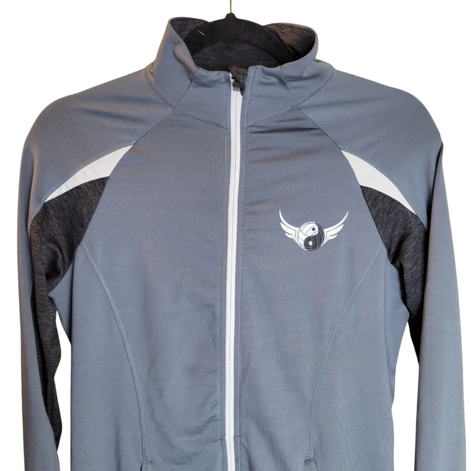 Holloway женщин Sz M серый твердый длинным рукавом сухой Excel молнии тренировки куртка - Изображение 2 из 4