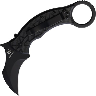 Fox Tribal K Karambit Linerlock Folding Pocket Knife Black G10