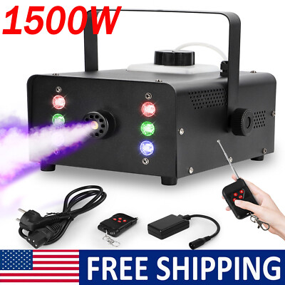 1500W Fog RGB 3in1 6 LED DJ Smoke Machine Stage Show Decor w/ Wireless Remote