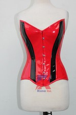 Black Steampunk Gothic Waist Trainer Boned Corset Bustier Overbust Basques Red