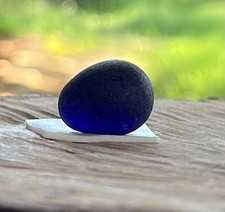 Bright Blue JQ XL Genuine English Seaham Sea Glass   