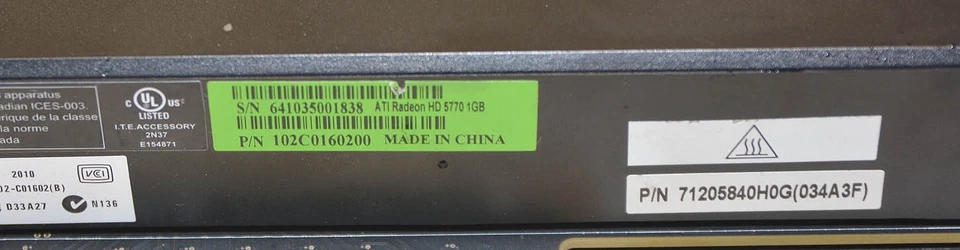 Mac Pro Apple ATI Radeon HD 5770 1GB DDR5 102C0160200 71205840H0G - Image 3 of 4