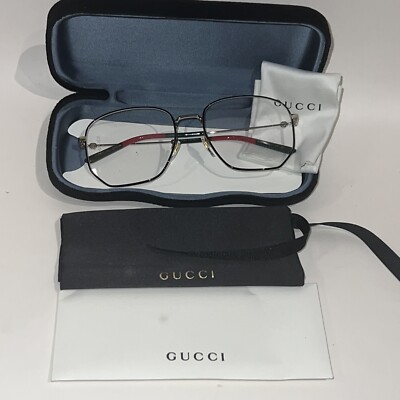 Gucci Women's Eyeglasses Urban GG0396O 001 Gold/Black