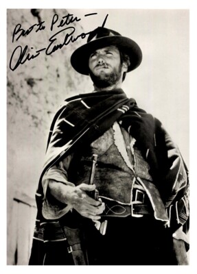 Clint Eastwood Autograph Card Known From Dirty Harry Movies