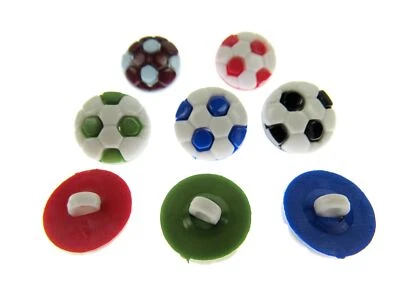 THREAD AND TRIMMINGS Round Football Soccer Sports Buttons Celtic Blues Villa Albion Arsenal 13mm