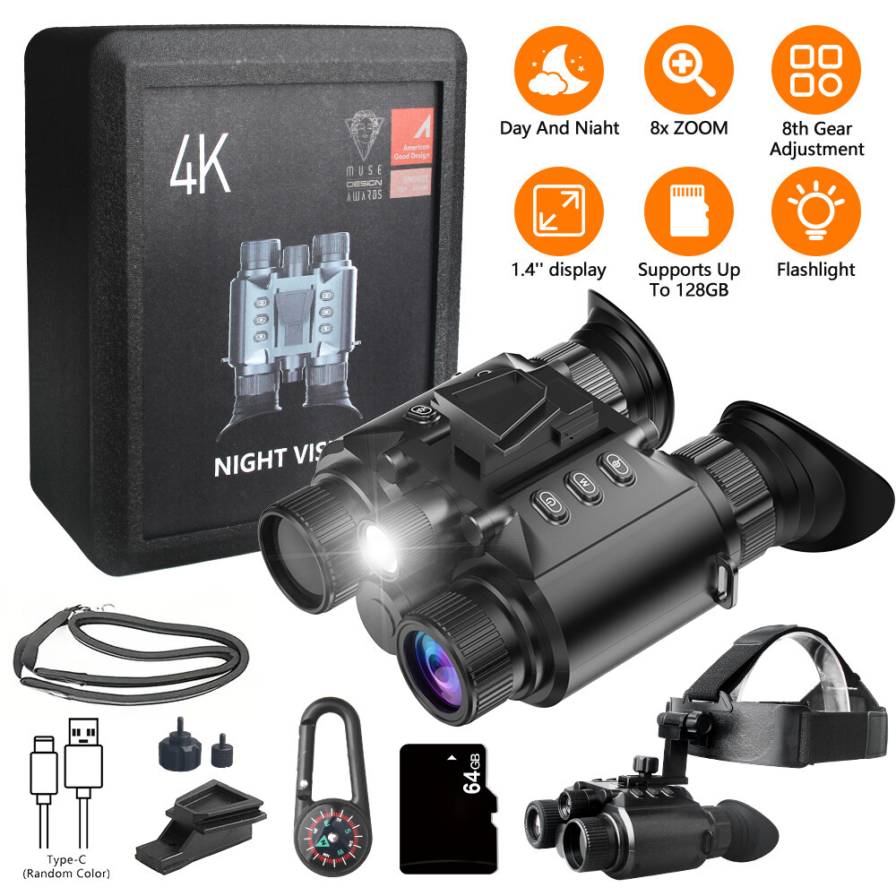 Z9158 Infrared Night Vision Binoculars 4K 3D Head Mounted Goggles