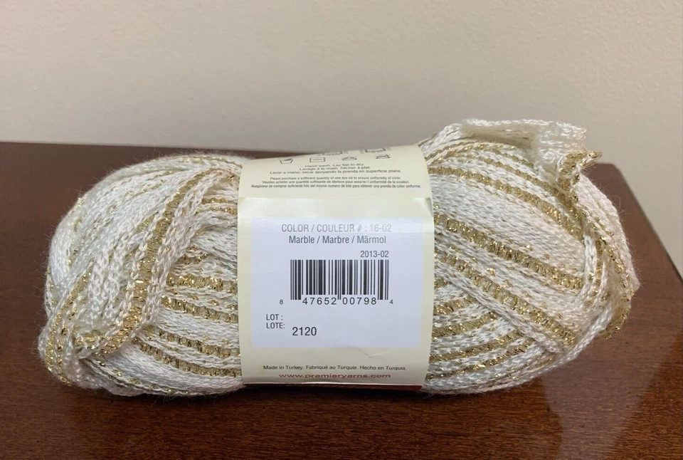 Nuevos hilos Premier Starbella Flash 3,5 OZ madeja de mármol de 33 yardas # 6 súper voluminosos Foto 3 de 3