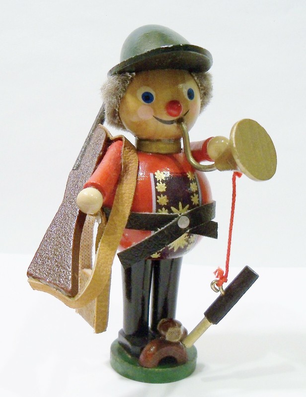 Steinbach W. Germany "Jäger" Duck Hunter Dog Bugle Wooden Wood Vntg 80's Figure 
