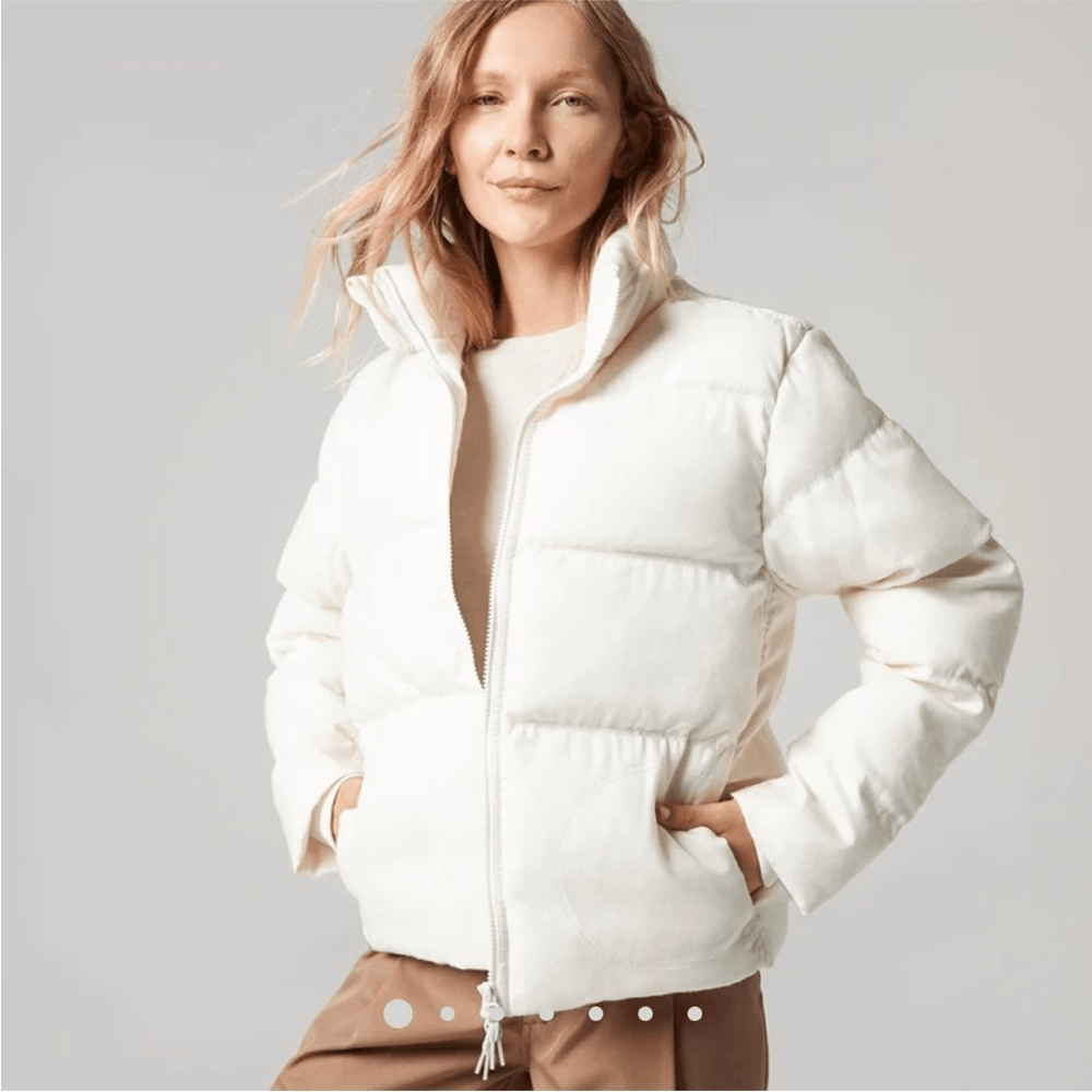 Women's Allbirds puffer jacket in natural white nwt Large UK